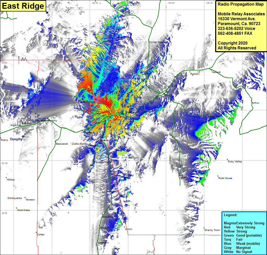 heat map radio coverage East Ridge